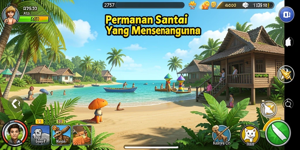 Screenshot utama menampilkan gameplay santai yang mengasyikkan.