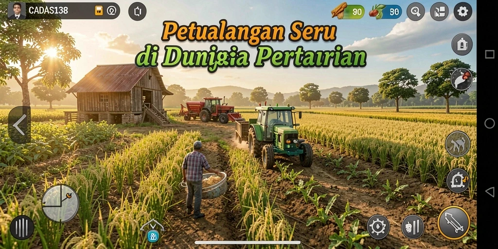 Screenshot menampilkan gameplay yang seru dan interaktif di dunia pertanian.