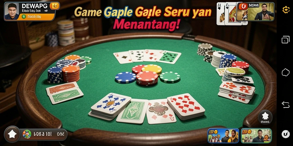 Tampilan vibrant dari gameplay Gaple DEWAPG yang seru.