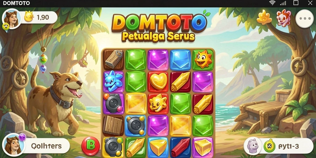 Tampilan gameplay menarik dari DOMTOTO dengan elemen colorfull.