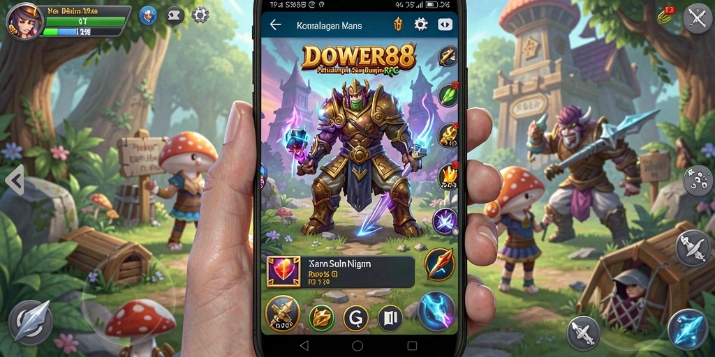 Screenshot DOWER88 menunjukkan pertarungan seru di dunia RPG.