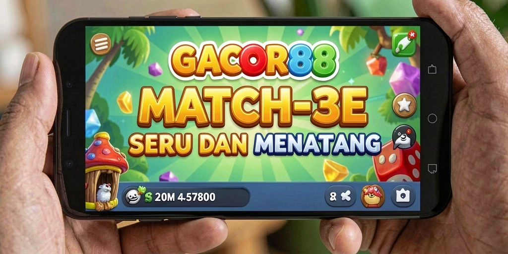 Tangkapan layar GACOR88 menampilkan aksi gameplay seru permainan Match-3.