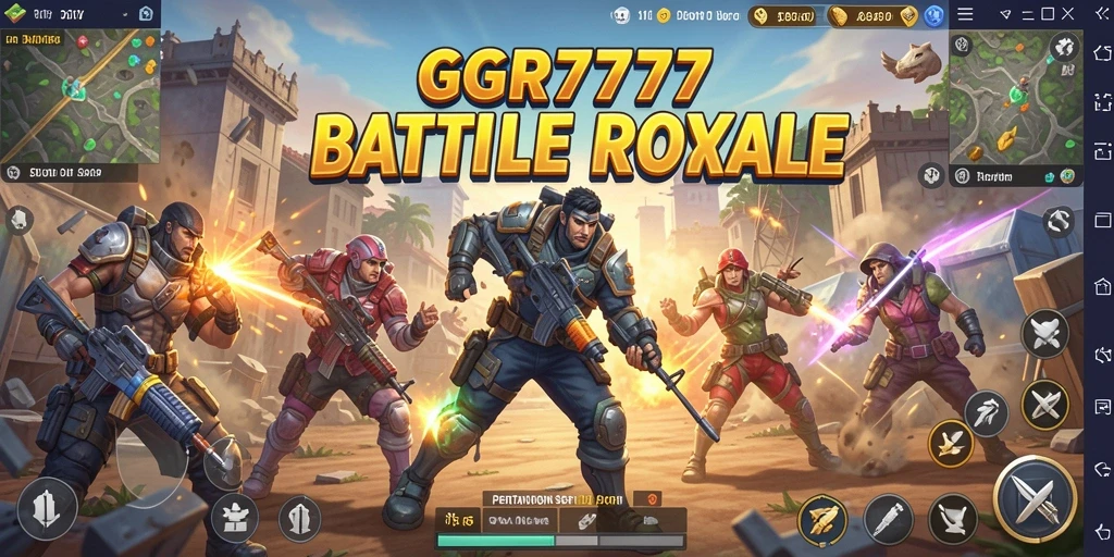 Screenshot utama GGR7777 menampilkan aksi seru dalam permainan Battle Royale