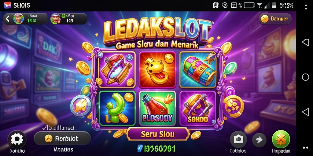 Screenshot LEDAKSLOT menampilkan gameplay Slot yang mendebarkan.