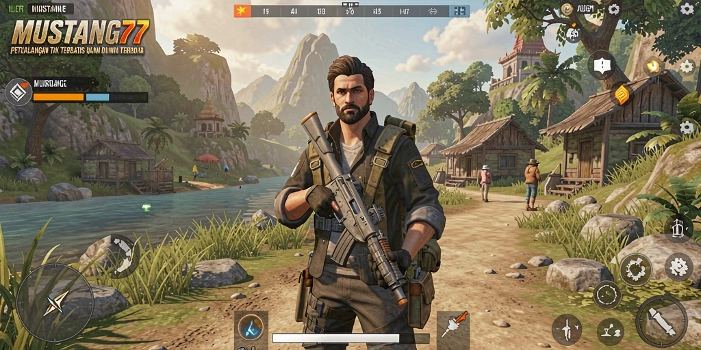 Tampilan gameplay MUSTANG77 yang menakjubkan dalam dunia terbuka.