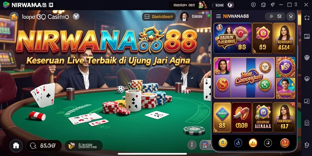 Gameplay NIRWANA88 yang menampilkan dealer langsung dan interaksi dengan pemain.