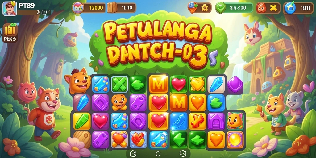 Tampilan screenshot PT89 menampilkan gameplay Match-3 yang seru dan mengasyikkan.
