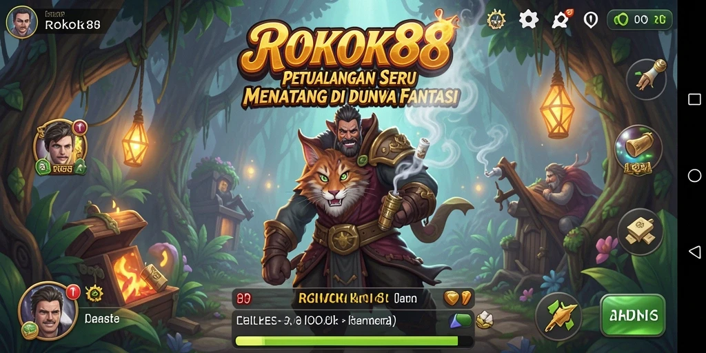 Screenshot gameplay ROKOK88 yang menampilkan aksi petualangan seru.