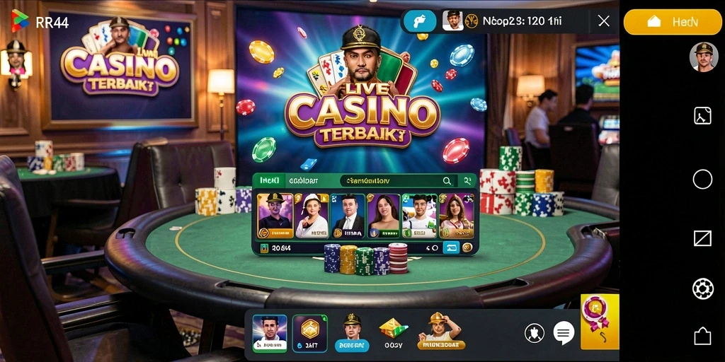 Screenshot gameplay Live Casino RR44 yang menarik dan interaktif.