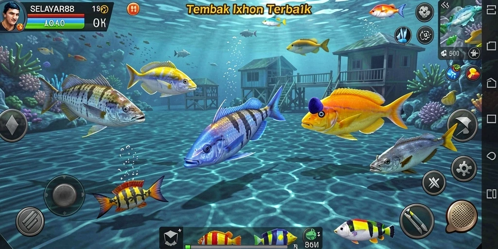 Screenshot gameplay Tembak Ikan dalam SELAYAR88 yang seru.