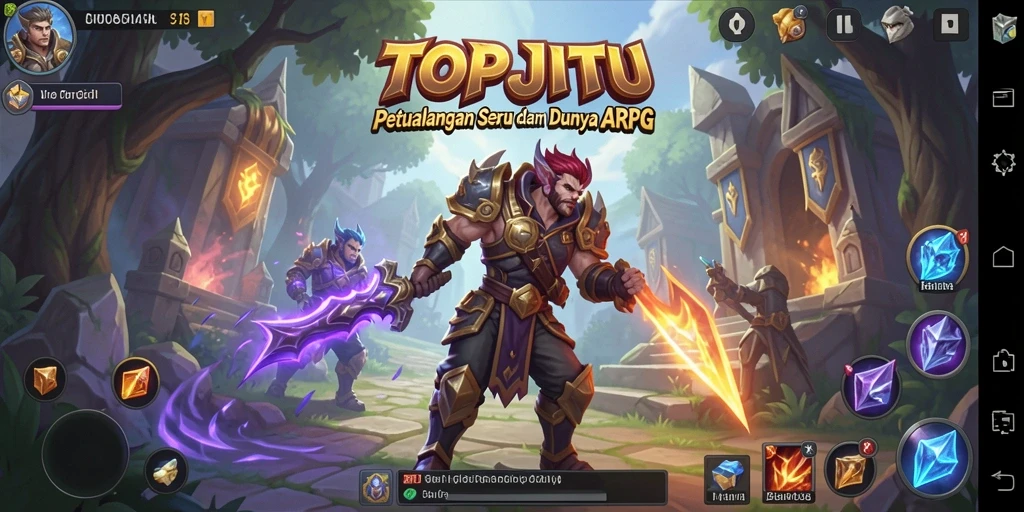 Screenshot gameplay <strong>TOPJITU</strong> menampilkan aksi pertempuran seru dalam dunia ARPG.