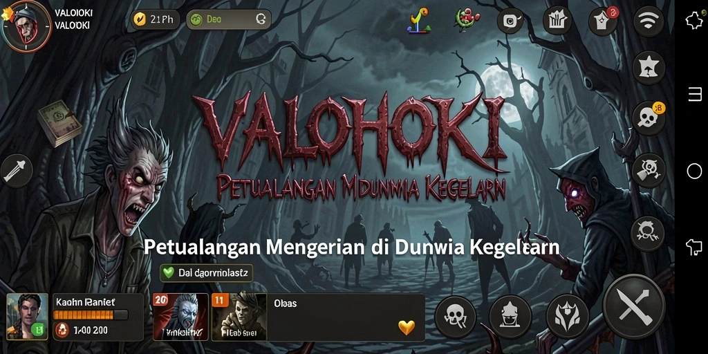 Tampilan gameplay VALOHOKI yang menegangkan dan menyeramkan.