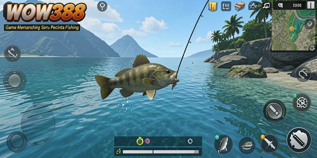 Gameplay memancing yang seru di WOW388.
